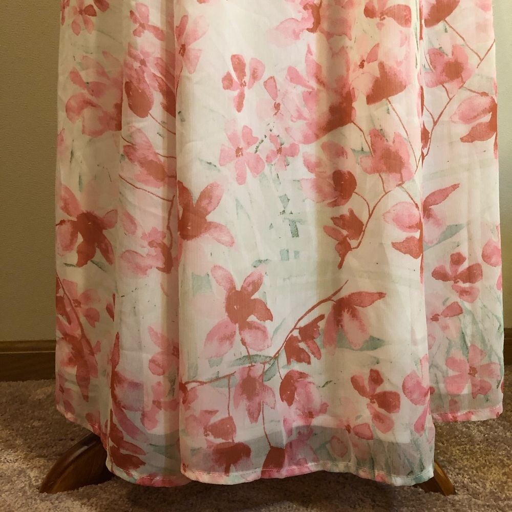 NWOT Leith White & Pink Floral Print Maxi Dress - Picture 6 of 10